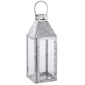 Lanterne à bougie élégante en acier galvanisé, lampe hurricane en métal pour intérieur et extérieur, décoration pour la maison et le jardin, porte-bougie suspendu ou à poser sur table - Product Image 1