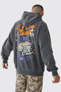 Sudaderas con Capucha Vintage Unisex con Estampado Serigrafiado y Lavado Ácido, al por Mayor, Oversize, Hombro Caído, Tejido Grueso French Terry, 100% Algodón - Product Image 2