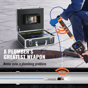 Cámara de Inspección de Tuberías IP68 de 7 Pulgadas con Localizador de 512 Hz y Función DVR, 131 Pies/40 m, 12 L Ajustables para Uso Industrial - Product Image 2