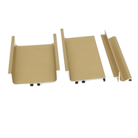 Profilé carré en aluminium avec entretoise intégrée, profilé Gola pour poignée, pour décorations de portes d'armoires de cuisine, découpe sur mesure 6063