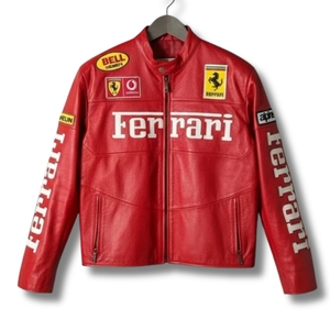 Chaqueta de Carreras Roja Vintage de Fórmula Premium |   Hunar Industries - Edición Impermeable de Cuero Vacuno Genuino de Primera Calidad para Hombre - Product Image 1