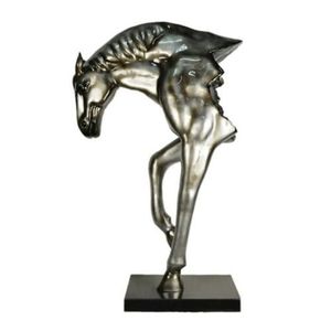 Statue d'équidé en aluminium coulé artistique, figurine élégante, sculpture métallique, pièce maîtresse pour les intérieurs de luxe - Product Image 1