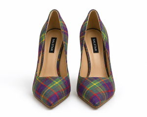 Escarpins à talons aiguilles personnalisés en tartan écossais pour femmes, escarpins à talons hauts à carreaux pour fêtes, fabricant OEM & ODM - Product Image 1