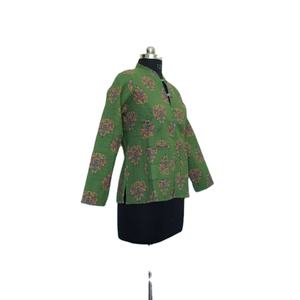 Abrigo indio Kantha bohemio Unisex, chaqueta Reversible con estampado Floral acolchado a mano, chaquetas cortas de algodón con botones Kantha para Festival - Product Image 6