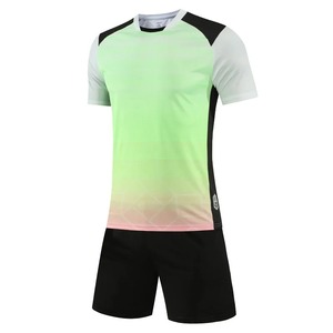 Ensembles de maillots dégradés, t-shirts et shorts de football, tenues de sport décontractées pour l'entraînement en salle, uniformes de sport tendance en polyester, vêtements de badminton - Product Image 3
