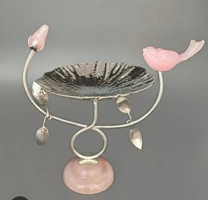 Mangeoire à oiseaux décorative en métal, à suspendre, pour jardin, extérieur, maison, patio - Product Image 2