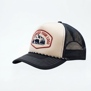 Casquette de baseball unisexe de haute qualité à 6 panneaux en maille 100 % coton, ajustable, bleue, pour adulte, 4 saisons, personnalisable avec broderie, style trucker - Product Image 1