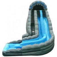 Nouveau toboggan aquatique gonflable avec piscine, toboggan aquatique incurvé en forme de vague de mer, à vendre