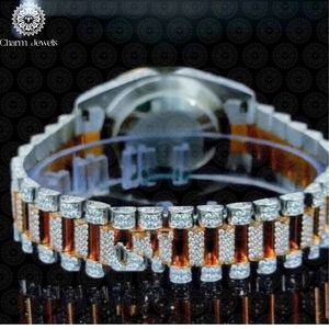 Reloj de Lujo Charm Jewels con Correa de Acero Inoxidable de 20 mm, Cierre Oculto de Botón, Movimiento Mecánico para Hombre, Esfera de 40 mm, Fecha Automática - Product Image 5