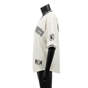 เสื้อเบสบอลหญิง โพลีเอสเตอร์ตาข่ายอินเตอร์ล็อค GSM เนื้อผ้านุ่ม สีขาว ปักโลโก้ตามสั่ง ระบายอากาศได้ดี เสื้อเบสบอลหญิง - Product Image 3