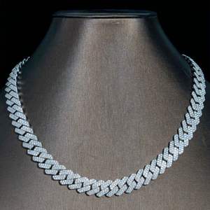 Luxury S925 Rose Gold Plated Moissanite Engagement <b>Statement</b> <b>Necklace</b> Geometric Link Chain Unisex Everyday Wear - Product Image 2