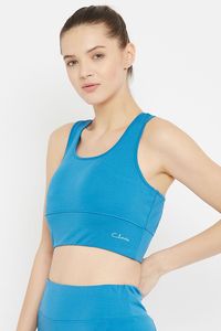 Sujetador Deportivo Azul sin Costuras, Soporte Medio, Ropa Deportiva, Top para Yoga y Fitness - Product Image 5
