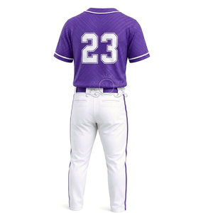 Maillot de baseball pour homme avec numéro 23, logo brodé, tissu polyester respirant, manches courtes, pantalon blanc - Product Image 5