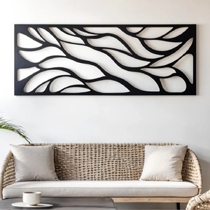 Luxury Metal <b>Wall</b> Art Rectangle <b>Frames</b> Black Gold Vertical Design Home Decoration Modern Glam Style Multi-piece Set - Product Image 4