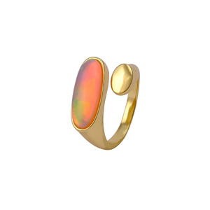 Natural Ethiopian <b>Opal</b> Bypass <b>Ring</b>-Handmade 18k Gold Plated Adjustable Jewelry-Welo Fire <b>Opal</b> <b>Ring</b>-Fashion Accessories Gift R - Product Image 3