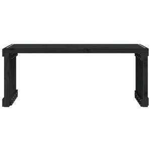 Grand banc de jardin extensible en bois de pin noir massif, mobilier de patio - Product Image 4