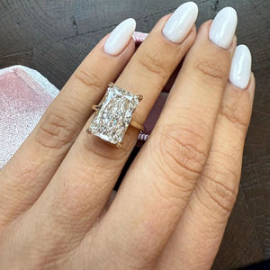 Radiant Cut Moissanite Diamond Engagement <b>Ring</b> 925 <b>Silver</b> Gold <b>Solitaire</b> plated Gemstone <b>Ring</b> for Women - Product Image 2