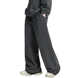 Pantalones Deportivos Casuales con Estampado Personalizado, Pierna Ancha, 100% Algodón, Corte Recto, para Hombres y Mujeres, Estilo Universitario - Product Image 4