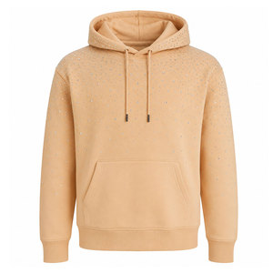 Stylish Casual Winter Zip-Up 100% Cotton <b>Rhinestone</b> <b>Hoodie</b> for Men's Trendy Looks Daily Comfort Breathable Eco-Friendly - Product Image 1