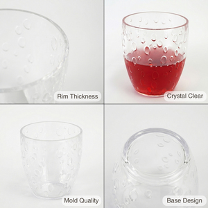 [Holar] Verre à jus en plastique réutilisable, incassable, texturé bulles, effet goutte de rosée, fabriqué à Taïwan, pour la restauration, l'hôtellerie et les mariages - Product Image 4