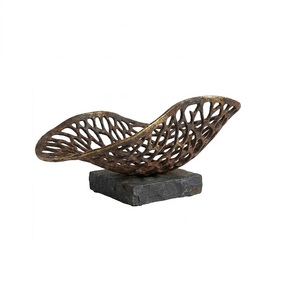 Escultura de Arte Moderno Chapada en Oro Hecha a Mano, Forma Irregular, Decoración para Mesa, Regalo, Recuerdo - Product Image 2