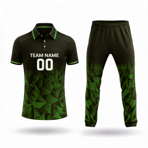 Ensemble d'uniformes de cricket personnalisés - T-shirt à manches courtes, pantalon, impression numérique, design bicolore, taille élastique, séchage rapide, 100% coton - Product Image 3