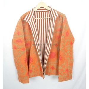Chaqueta de Algodón Suzani Bordada con Flores Cotrise de Alta Calidad a Precio Mayorista, Abrigo Boho Ecológico con Frente Abierto para Otoño y Festivales - Product Image 6