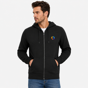 Sweat-shirt à capuche zippé pour homme, conçu pour un confort quotidien, offrant une chaleur légère et un style polyvalent pour un look décontracté moderne. - Product Image 1