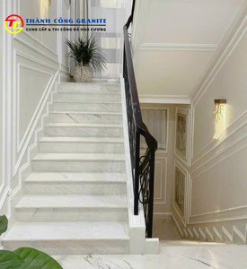 หินอ่อนธรรมชาติเวียดนามสีขาวขัดเงาสำหรับเคาน์เตอร์ พื้น บันไดดีไซน์ทันสมัย วิลล่า ใช้ภายนอกอาคาร เป็นมิตรกับสิ่งแวดล้อม - Product Image 2