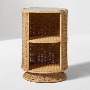 Handwoven Rattan <b>Storage</b> <b>Side</b> <b>Table</b> Dark Finish Open Shelf Handmade Eco Friendly Sustainable Furniture Wholesale Bulk Supplier - Product Image 6
