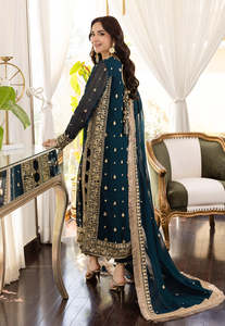 Robes de soirée pakistanaises exclusives pour femmes, ensemble brodé 3 pièces, couleurs et tailles personnalisées, ensemble traditionnel pour mariage et occasions formelles - Product Image 3