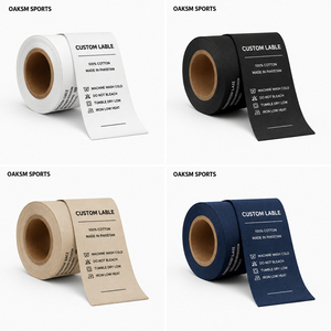 Etiquetas de cuello personalizadas de alta densidad con diseño damasco, tejidas y plegables al centro, de tela premium, para camisetas, sudaderas y ropa deportiva. - Product Image 6