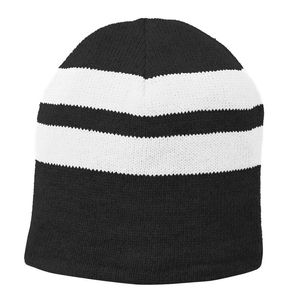 High Quality Stripe Thick Knit Jacquard Beanies Cap Customize Logo and Colors Beanie Caps Made OEM Service Windproof Cap - Product Image 6