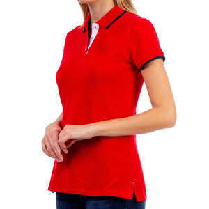 Camiseta de Golf Personalizada al por Mayor de Alta Calidad, Transpirable, Sólida, Informal, para Mujer, en Color Rosa Jaspeado, 100% Algodón - Product Image 6
