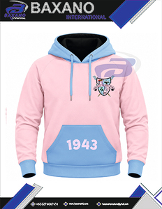 Sudadera con Capucha Rosa para Hombre de la Hermandad Gamma Phi Delta con Bolsillo Canguro Azul, Sudadera Casual con Bloques de Color 1943 para Mujer, Sudadera con Capucha de Invierno - Product Image 4