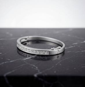 Bracelet jonc élégant et classique en diamant de laboratoire, or rose, bijoux de luxe étincelants pour femme, cadeau pour occasions spéciales - Product Image 4