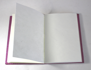 Camelon Exports Handmade Recycled Cotton Paper Hard Cover Notebook Embossed Checks Wood Acid Free Metallic Pink Rajasthan - Product Image 3