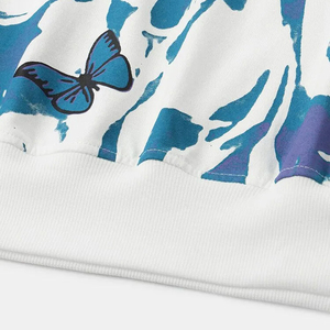 Sudadera de punto de algodón para mujer, cuello redondo, hombros caídos, de secado rápido, 380g, estampado frontal personalizado, para otoño - Product Image 4