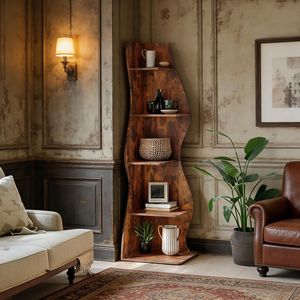 Modern <b>Corner</b> Wall <b>Bookshelf</b> Stylish and Contemporary Bookcase Design - Product Image 1