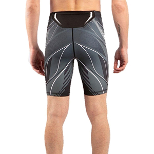 Shorts de compression MMA Vale Tudo pour hommes, en toile noire personnalisée de haute qualité, pour l'entraînement en salle de sport - Product Image 2