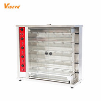 Machine à rôtir au poulet au gaz commerciale Vigevr à double porte verticale avec 5 broches, four à rôtir au poulet
