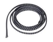 Gaine de câble tressée noire et argentée/grise (ou gaine de câble à motif tissé), couramment utilisée pour les câbles de données haut de gamme - Product Image 3