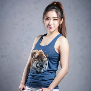 Women's Casual Breathable Woven <b>2</b>-Piece Workout Tank <b>Tops</b> with Built-in Bra Racerback Style Sleeveless for Yoga & Running - Product Image 5