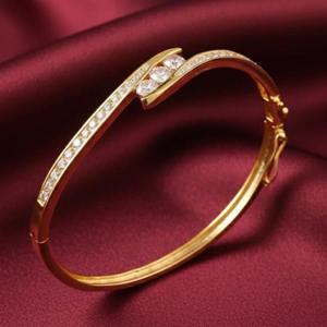 Pulsera de Diamantes Moissanite de Forma Redonda Blanca, Pulsera de Plata de Ley 925 para Regalo de Boda - Product Image 3