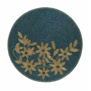Embroidery Seed Beaded Placemat Hand-sewn Bead <b>Kit</b> Beadwork Pattern Set Seed Bead Stitching <b>Kit</b> <b>Weaving</b> Project - Product Image 2