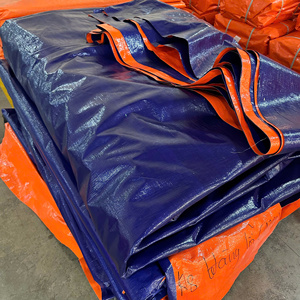 Bâche en plastique PE robuste bleue/orange, haute durabilité, grande capacité, options de taille et de couleur, résistante au vent - Product Image 4