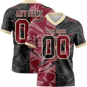 Maillot de football personnalisé de haute qualité pour homme, rouge, manches courtes, 100 % polyester respirant, uniforme d'équipe, numéro 10, nom au dos, numérique - Product Image 6