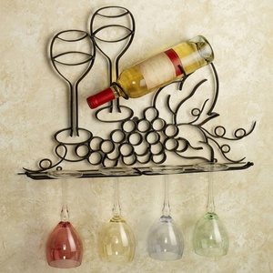 Porte-vin en fer forgé réglable au design moderne en spirale, support de table en métal personnalisé, porte-bouteilles autoportant pour 4 verres à pied - Product Image 2