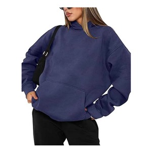 Sudadera con Capucha Extra Grande Estilo Vintage para Mujer, Sudadera de Invierno con Hombros Caídos, Mangas Largas, Transpirable, Estilo Urbano, 100% Algodón Felpa - Product Image 1