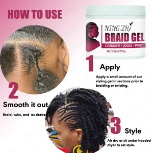 Natural Formula No Moq 8 Oz High Quality Extreme Hold Hair Oc Braiding Gel And Braid Spray